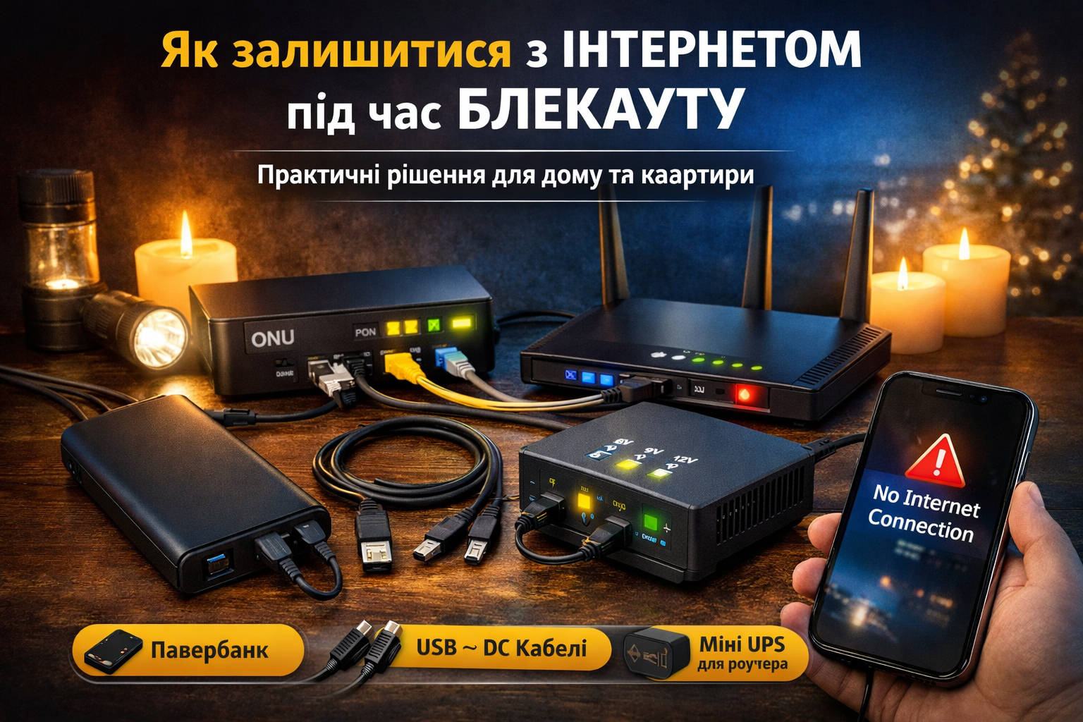 Як залишитися з інтернетом під час блекауту: практичний гід для дому та квартири