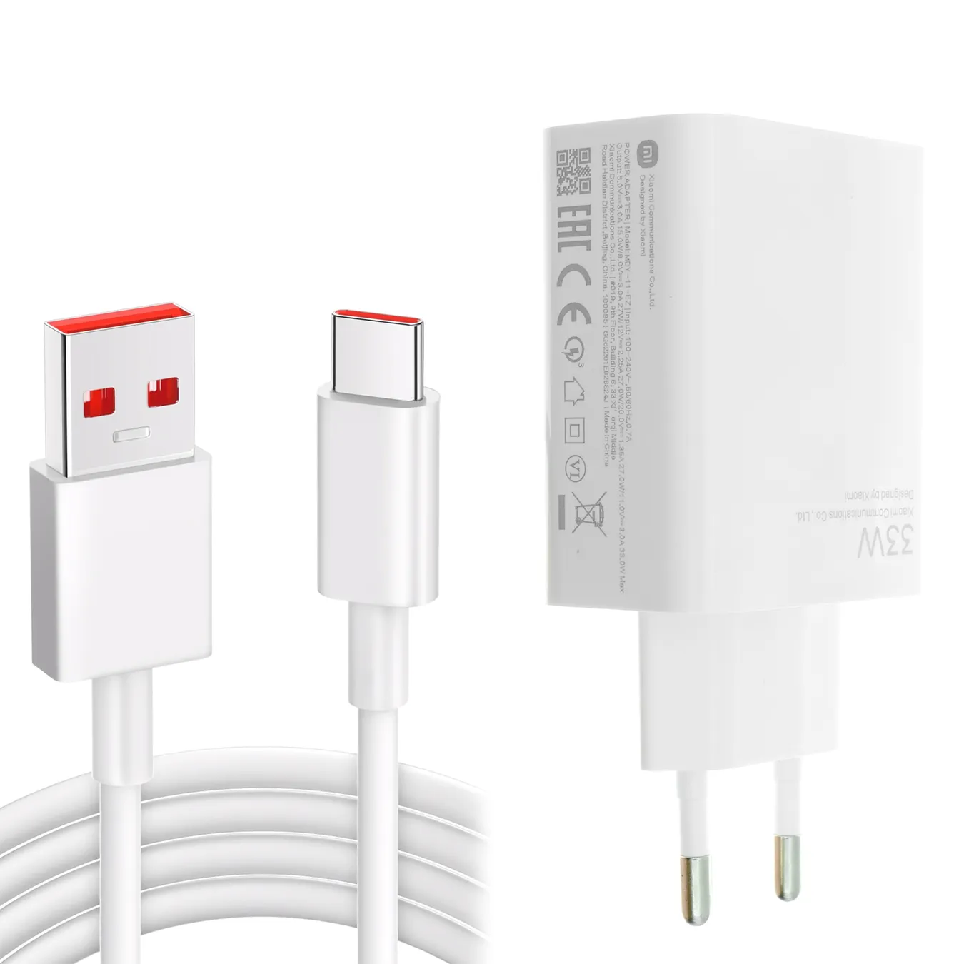 Зарядний пристрій Xiaomi 33W 1USB-A з кабелем Type-C