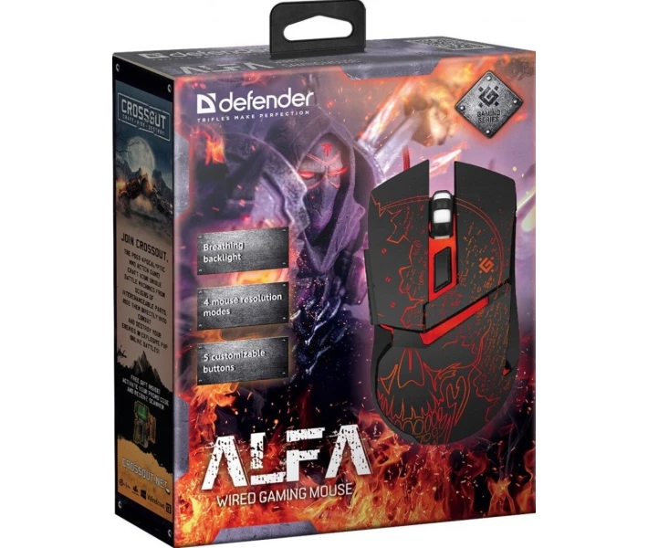 Миша Defender ігрова Alfa GM-703L чорна