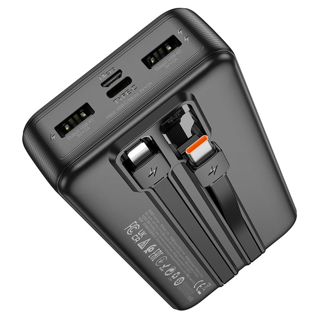 Зовнішній акумулятор (Power Bank) Hoco J118A кабели (iPhone/ Type-C) (20000 mAh)