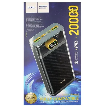 Зовнішній акумулятор (Power Bank) Hoco J103A 22.5W LCD Type-C+2USB (20000 mAh)
